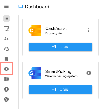 Aufruf Einstellungen in HS-Soft Console