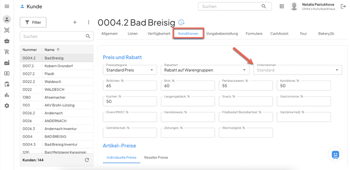 WaWiAssist Mandantenfunktion - Kunden einem Unternehmen zuordnen