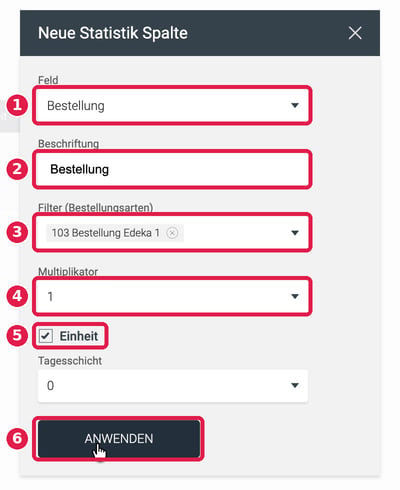 Spalte Bestellung